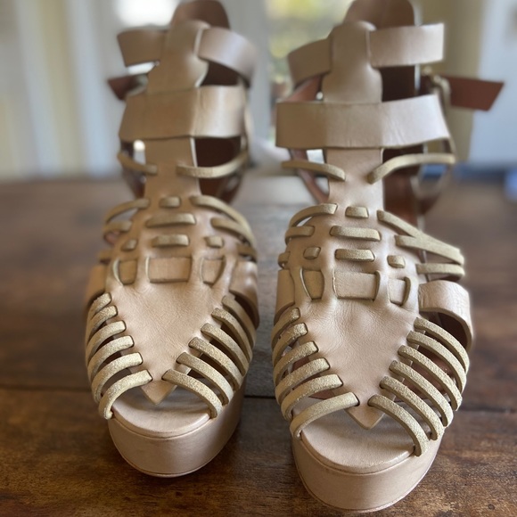 Givenchy Caged Wedge Ankle Strap open Toe Bootie - Picture 1 of 8